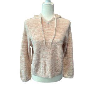 Cozy Pink Striped Hoodie Sweater Medium By Soma Weekend